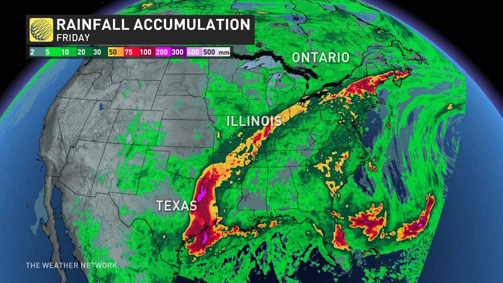 Beryl rainfall accumulation through Friday