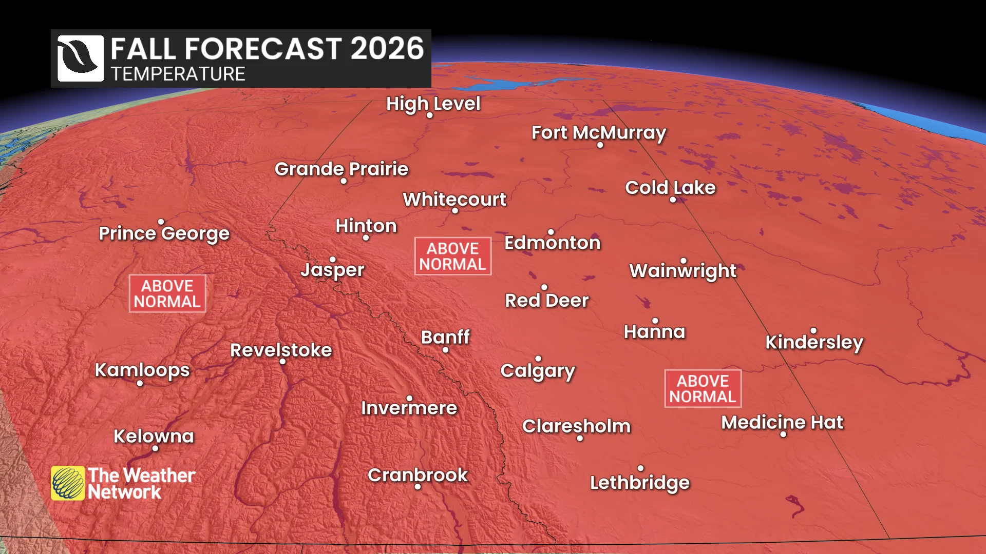 Fall 2026: Alberta's temperature outlook