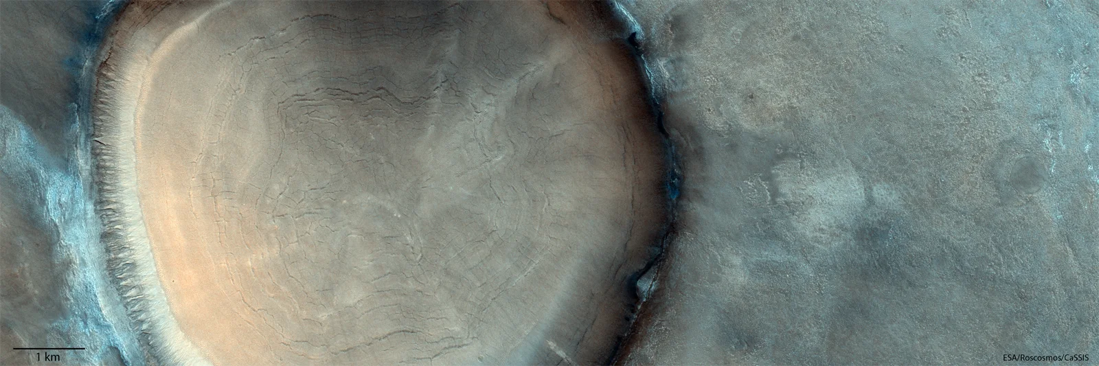 Crater tree rings pillars-ESA Roscosmos CaSSIS
