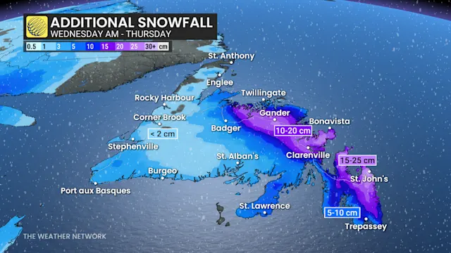 Winter storm stalls near Newfoundland, bringing up to 50 cm of snow to ...
