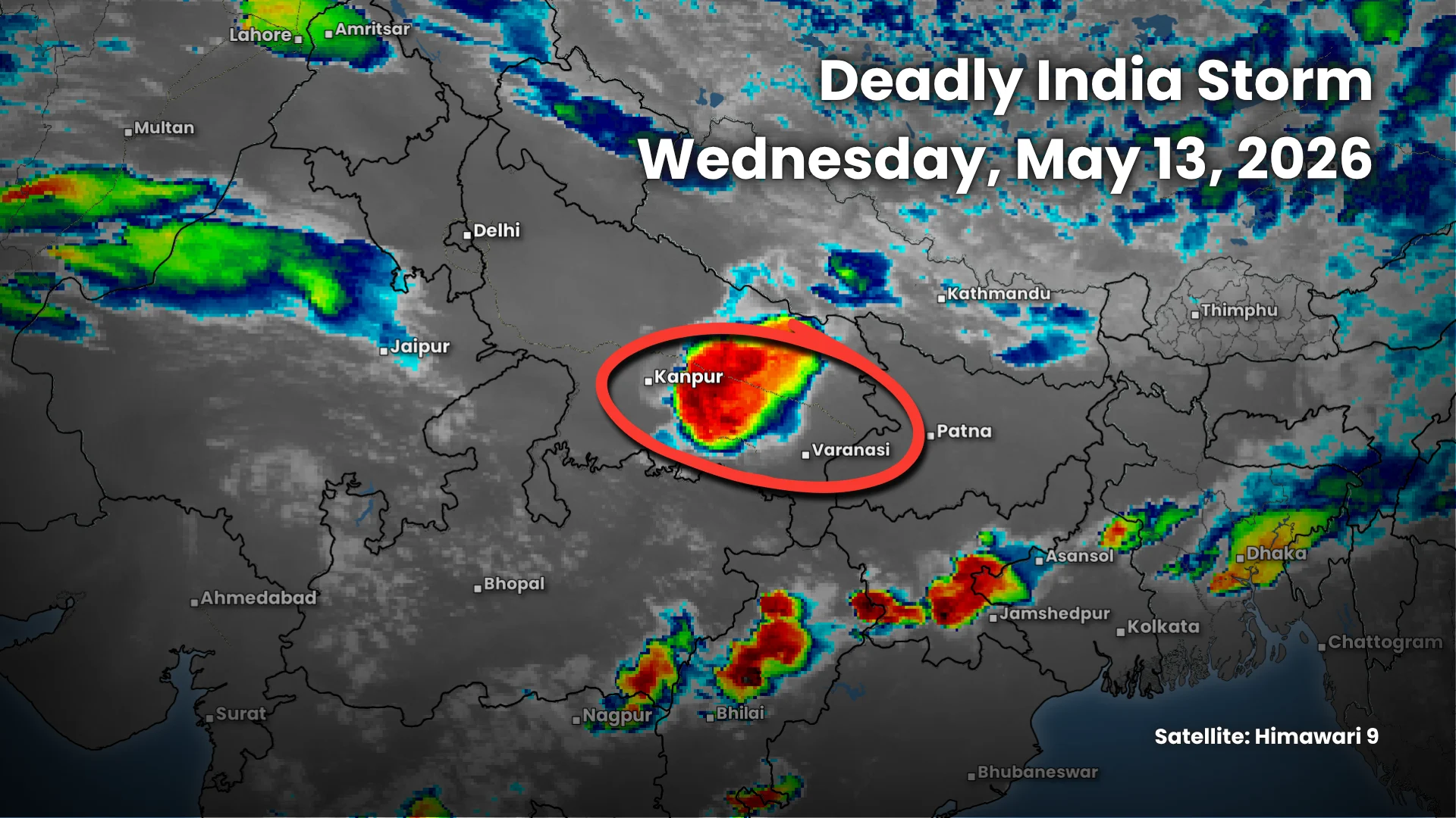 India Thunderstorm Satellite May 13 2026