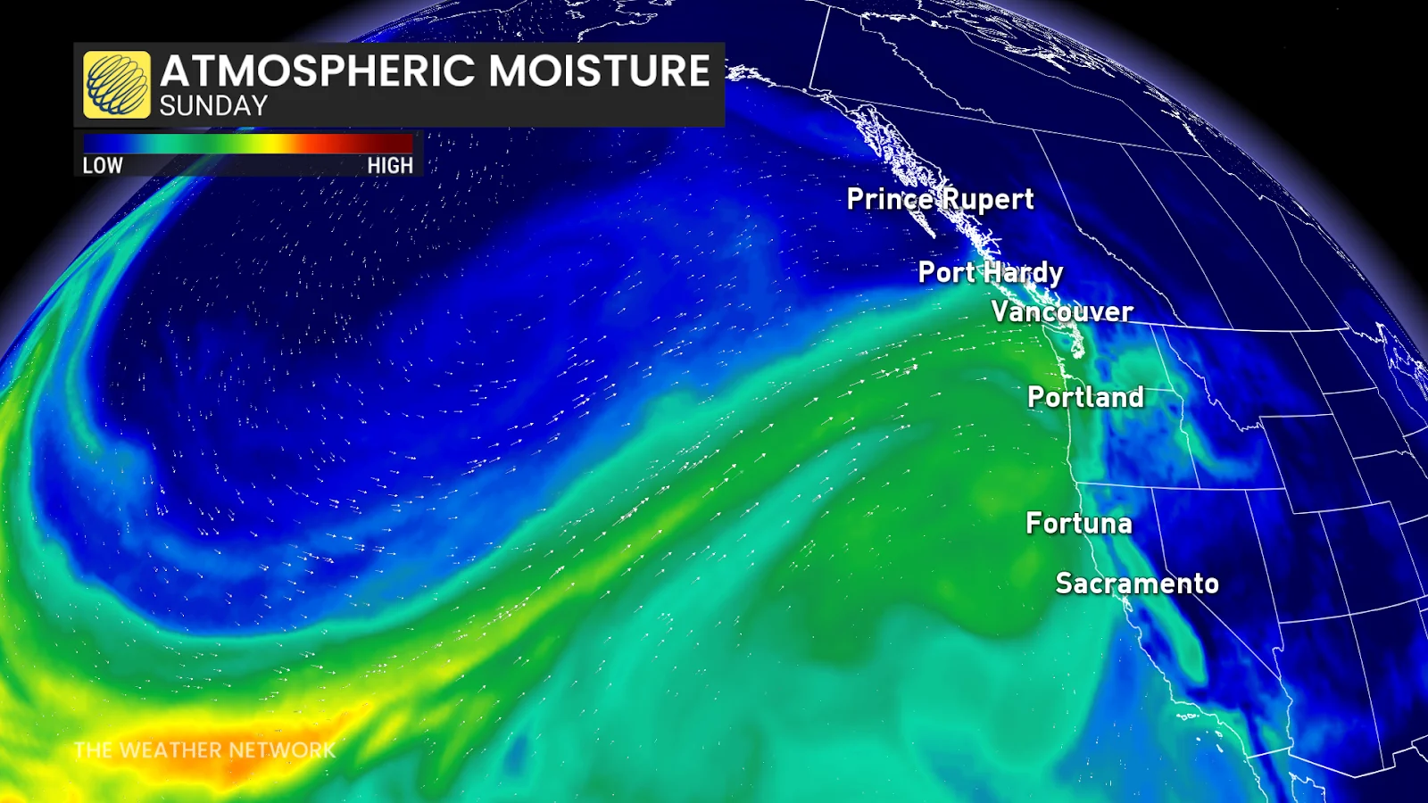 B.C. Sunday atmospheric river moisture - March 21, 2025