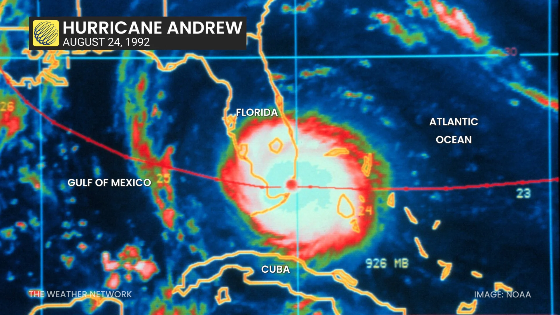 Hurricane Andrew Satellite August 24 1992
