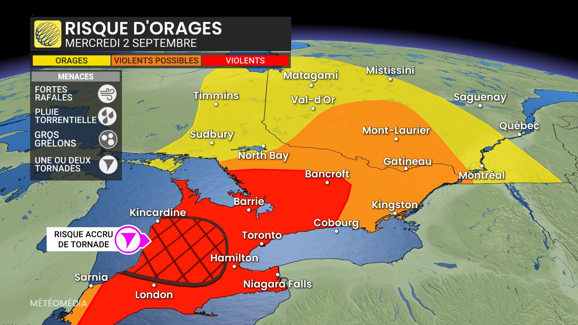 Fortes rafales, grêle et pluie : le Québec vers d'autres orages violents