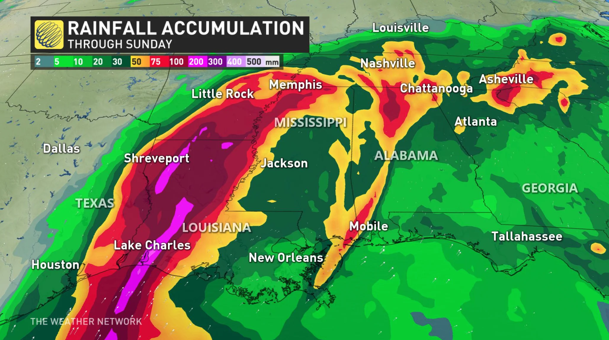 Delta rainfall