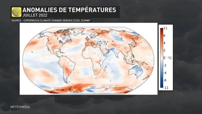 Anomalie Temp Juill 2022