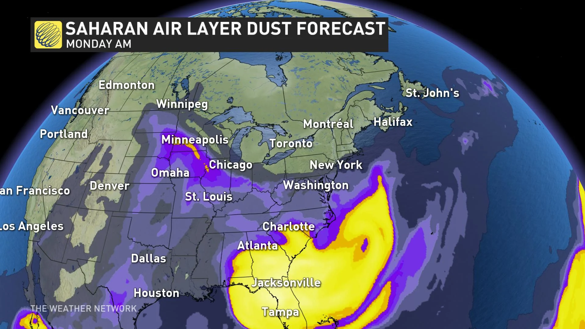 Sahara Dust - June 25 forecast