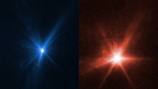 Pow! Immense debris cloud from DART impact spied by Hubble and JWST ...