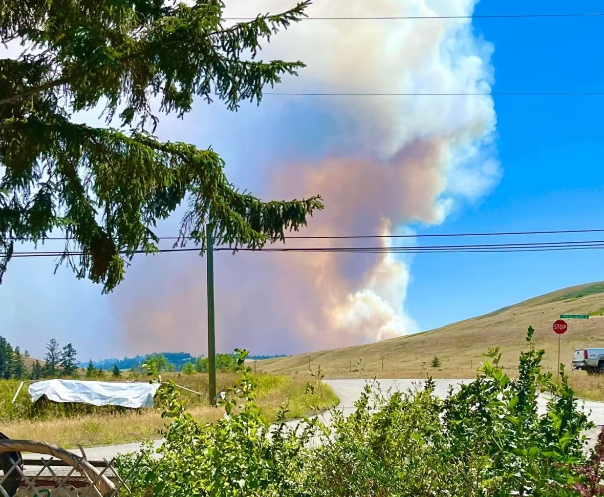 (CBC) rossmoore lake wildfire near kamloops september 2023