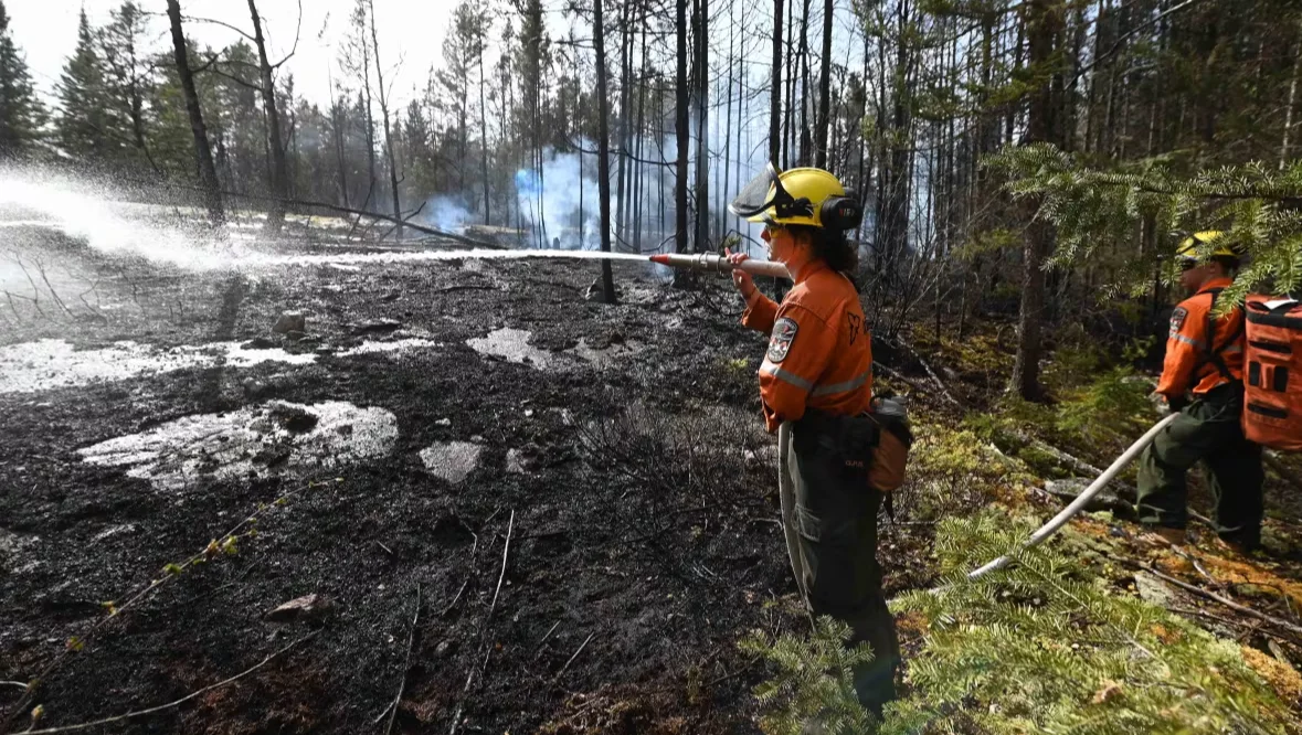 Kenora, Wildfire, Fire, Ontario, Northwestern, Canada, Smoke, Forest, June 2, 2025. (Ministry of Natural Resources)