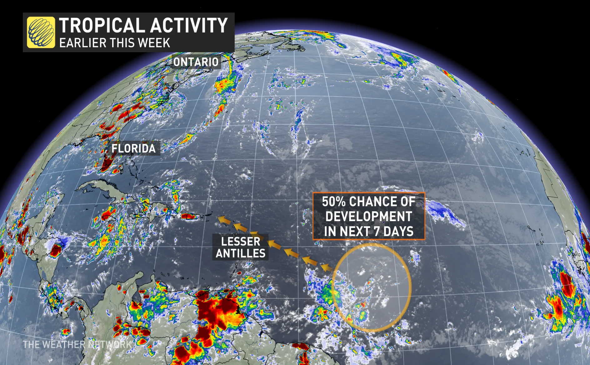 Atlantic hurricane season tropical development over next seven days, July 29