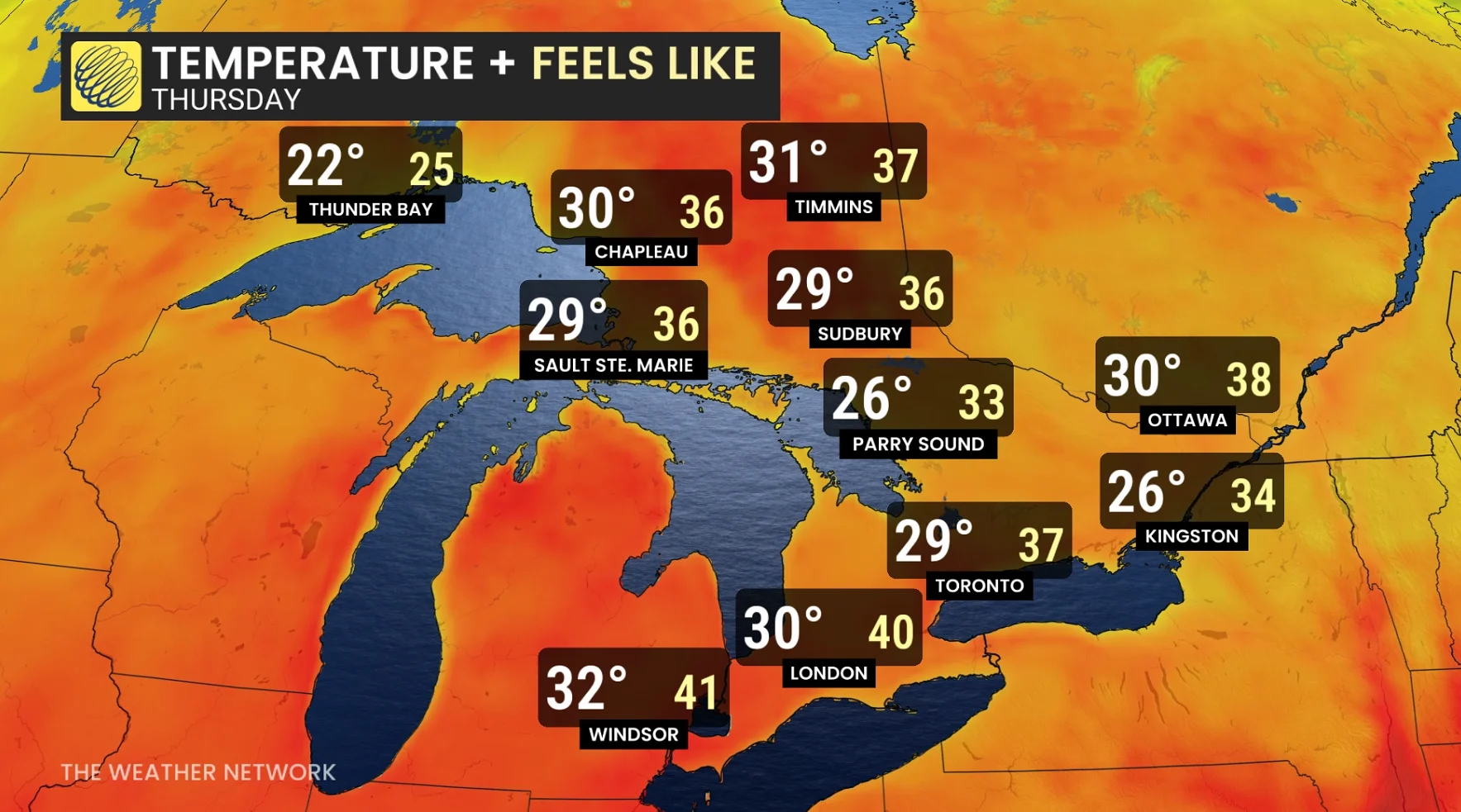 Baron - Ontario Thursday temperatures - June 5