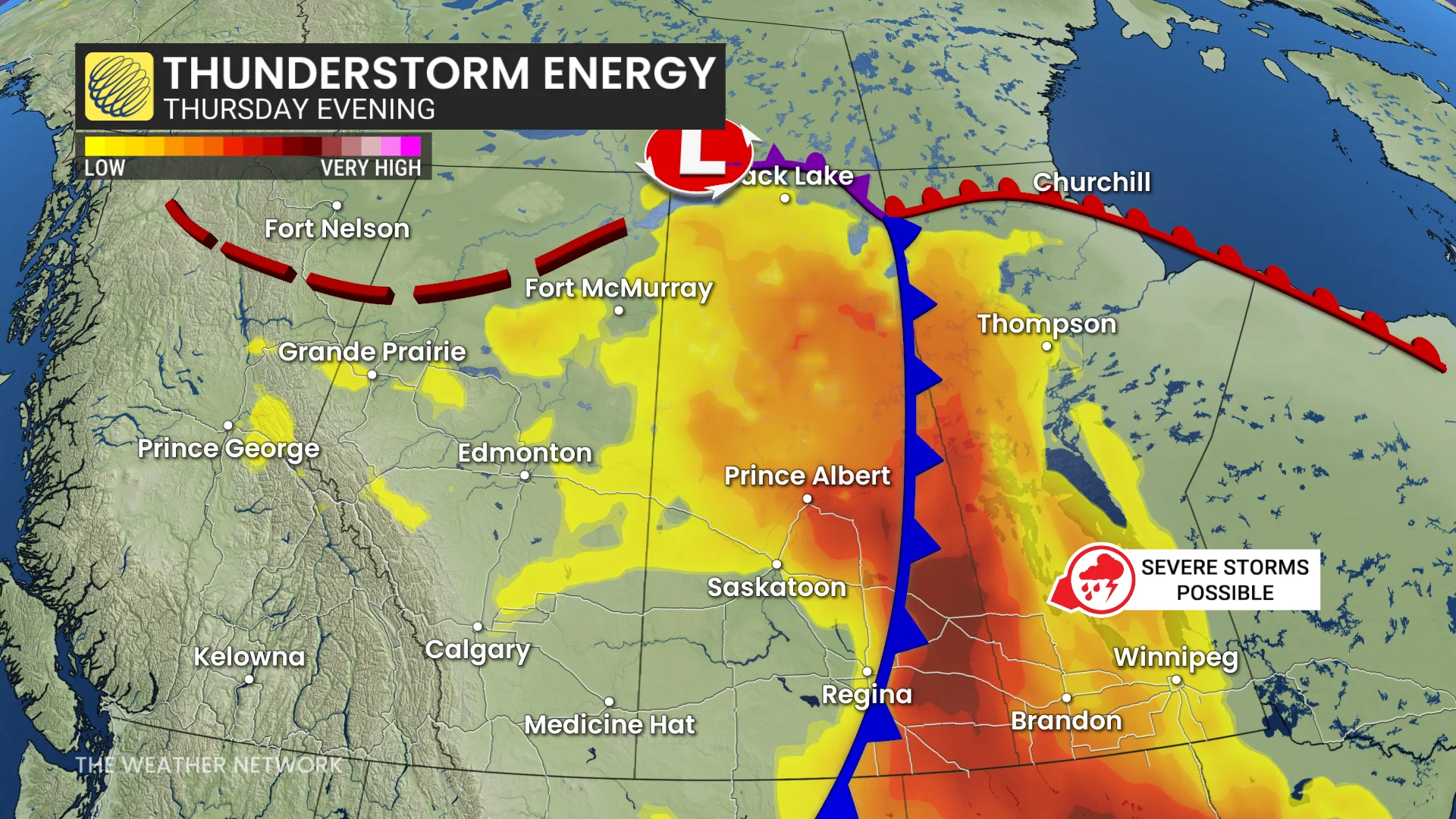 Prairies thunderstorm energy Thursday evening