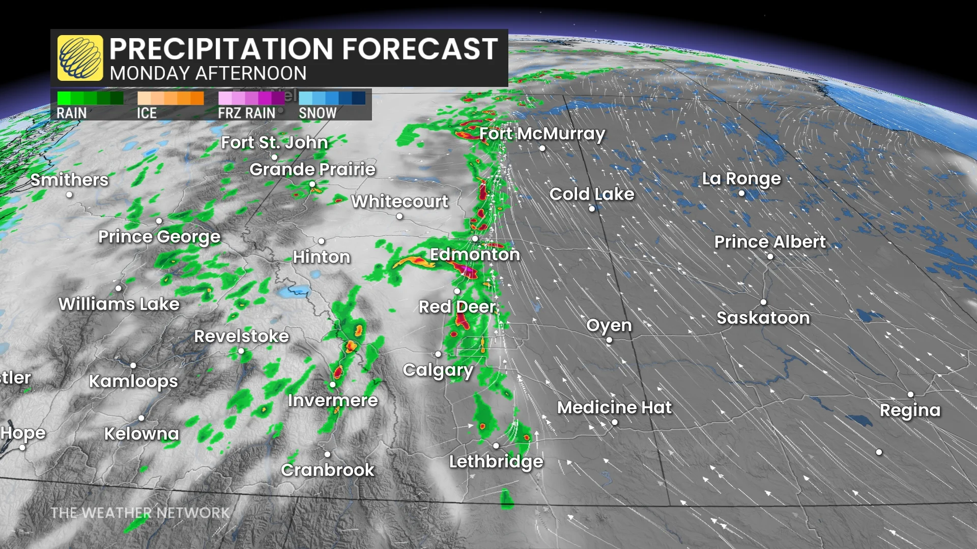 Barron - Alberta 0525 Monday Precipitation Forecast