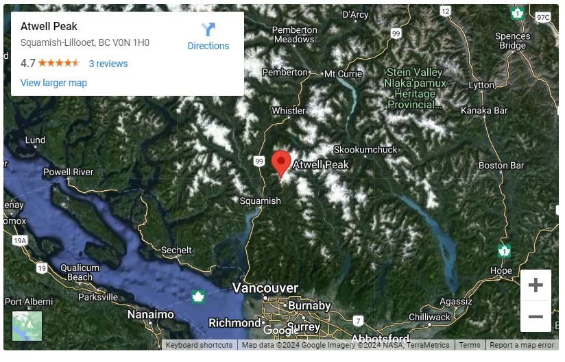 Google locator - Atwell Peak BC