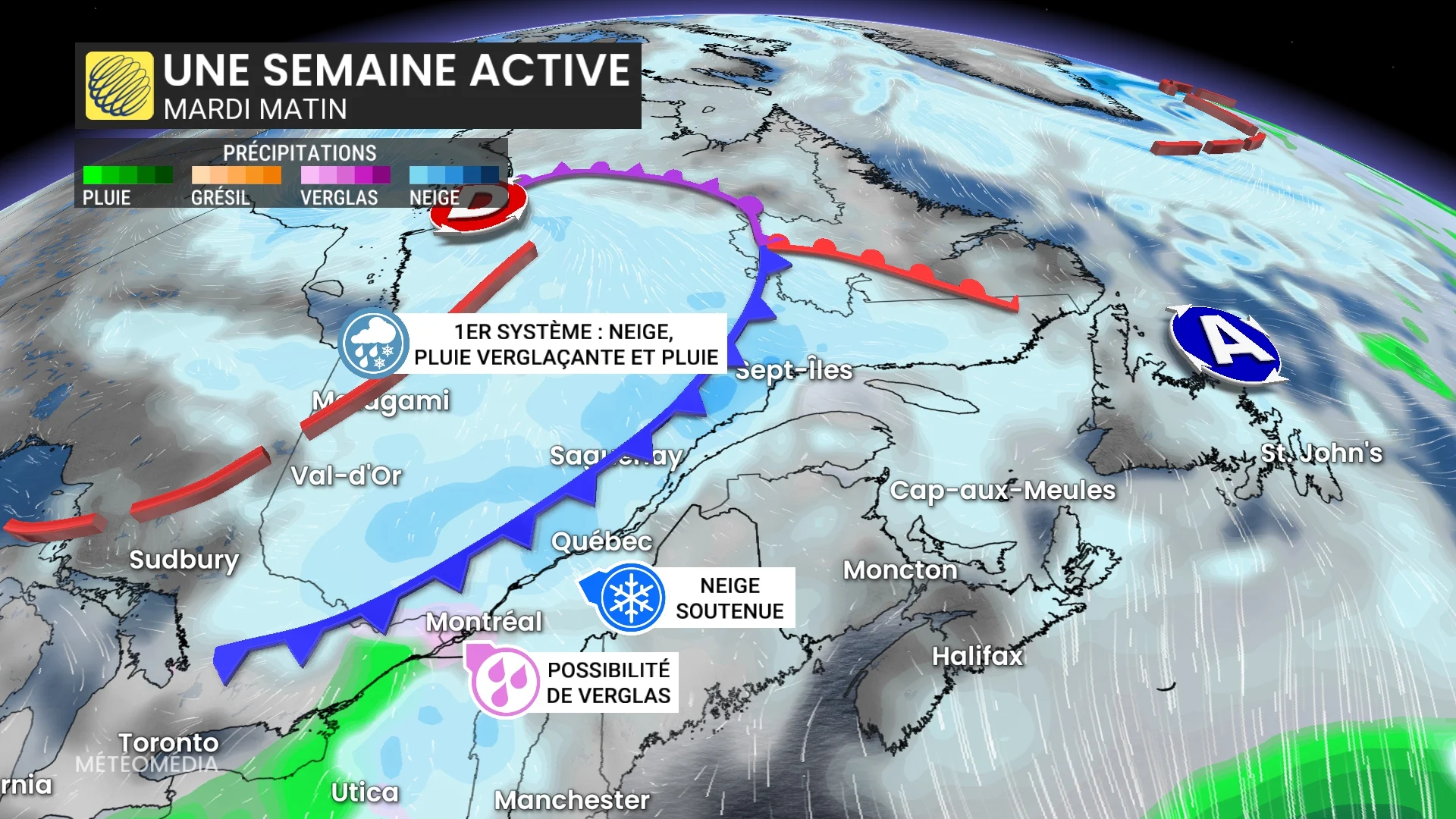 Trois systèmes météo en 7 jours au Québec