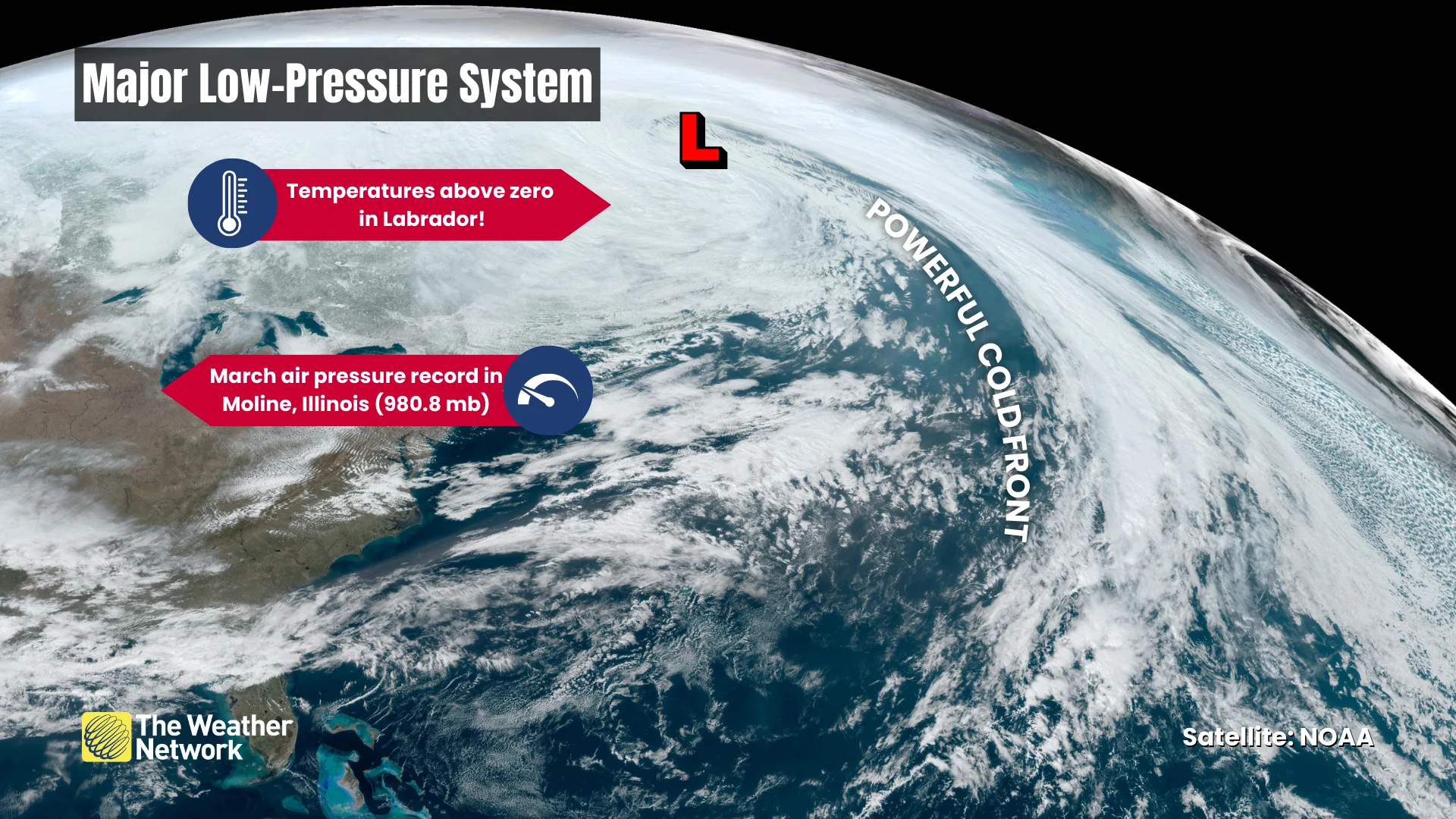 March 8 2025 Satellite - Major Low Pressure System