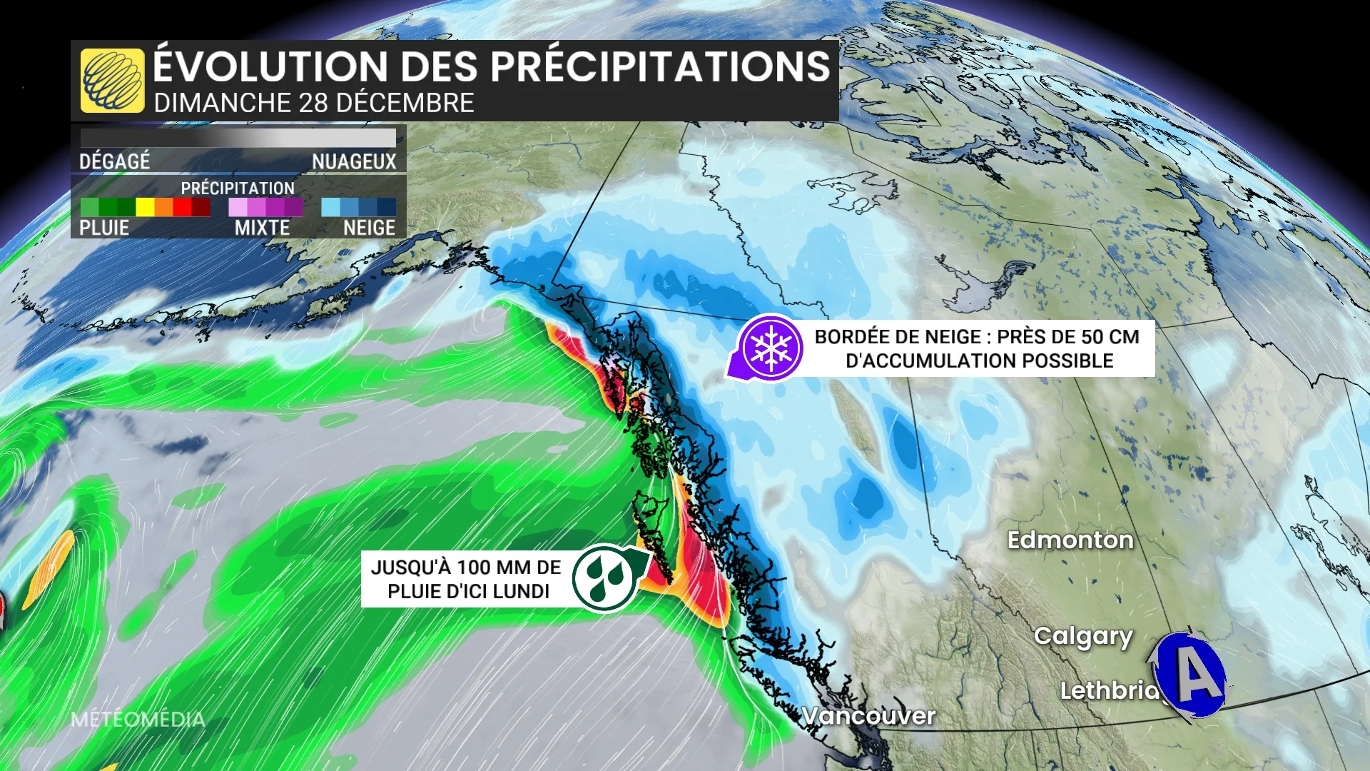 Tempêtes d'ouest en est