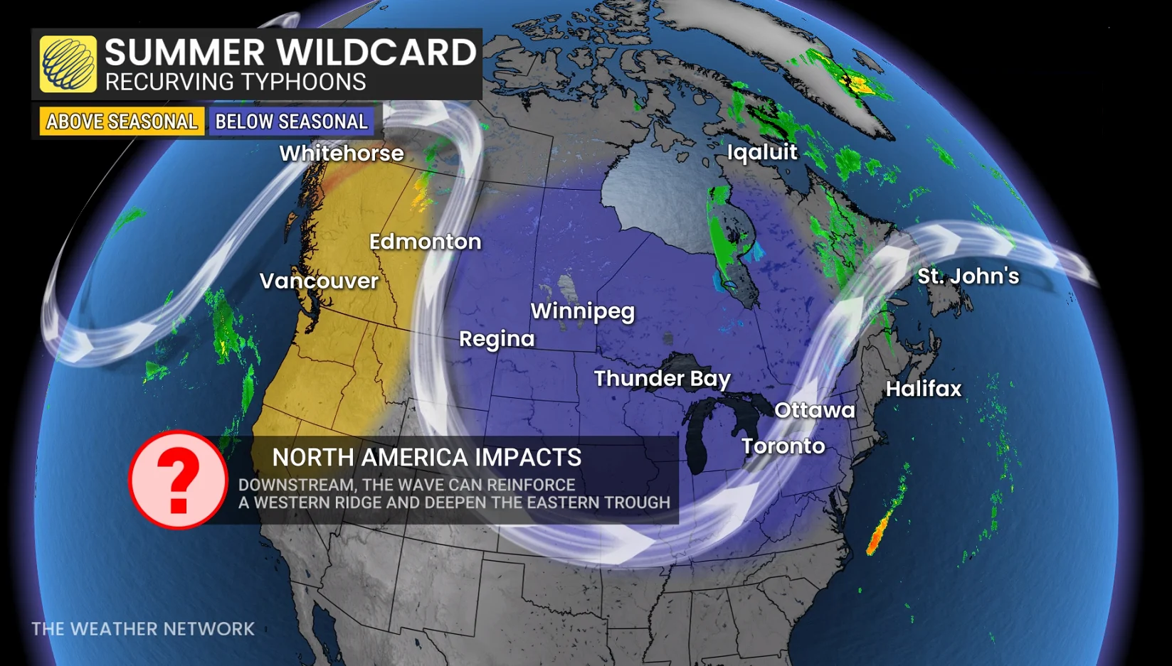Summer wild card recurving typhoons