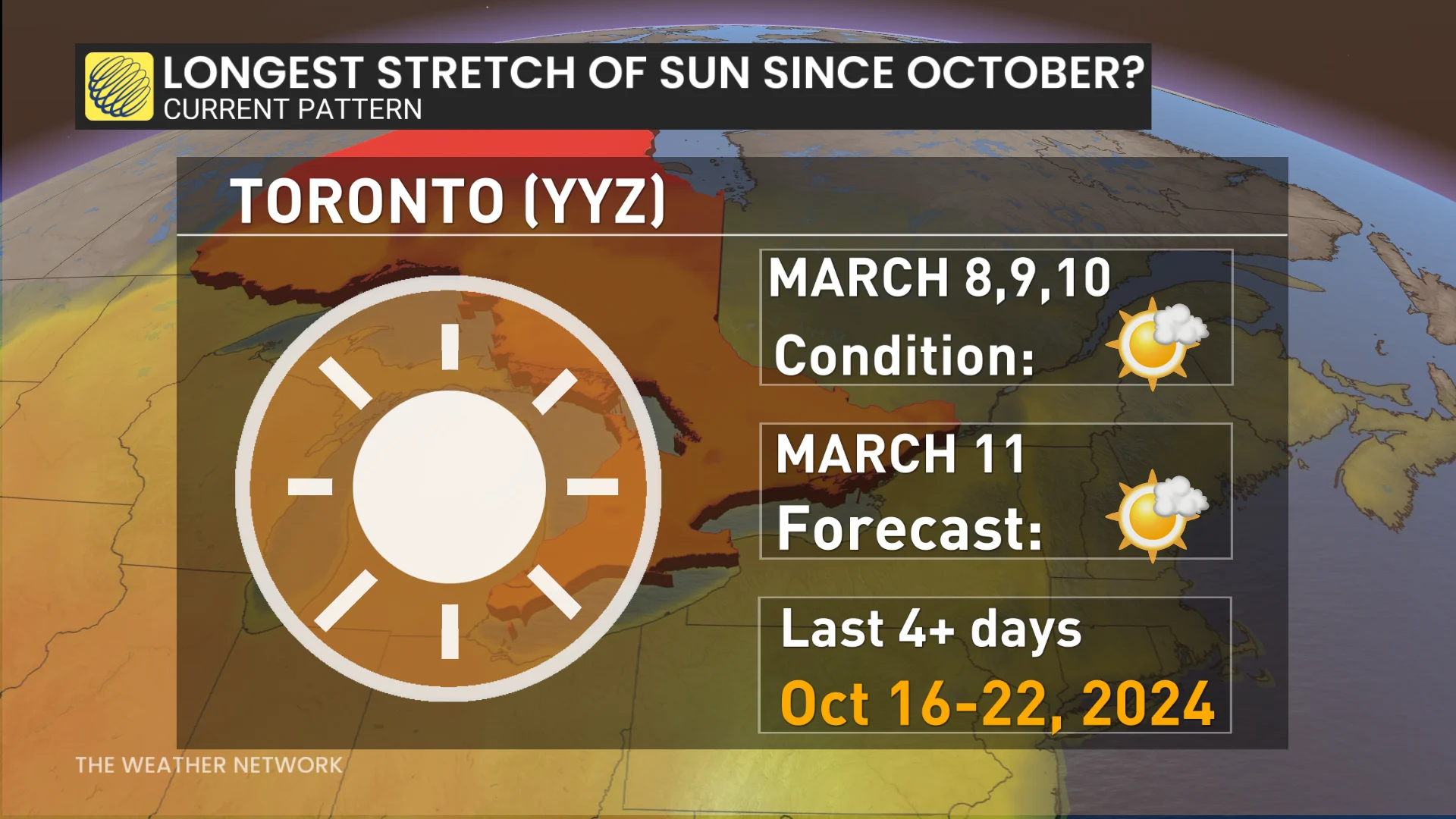 Toronto possible sunniest stretch of weather since October 2024