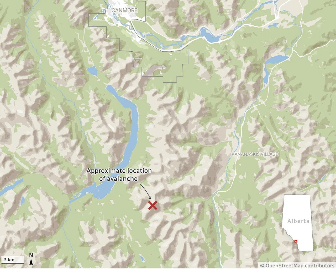 Avalanche locator map/Robson Fletcher/CBC