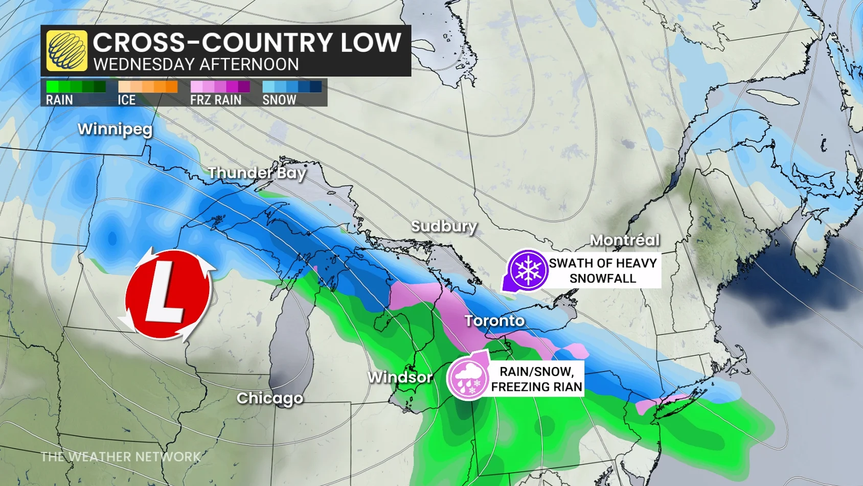 Wednesday afternoon Ontario precipitation timing