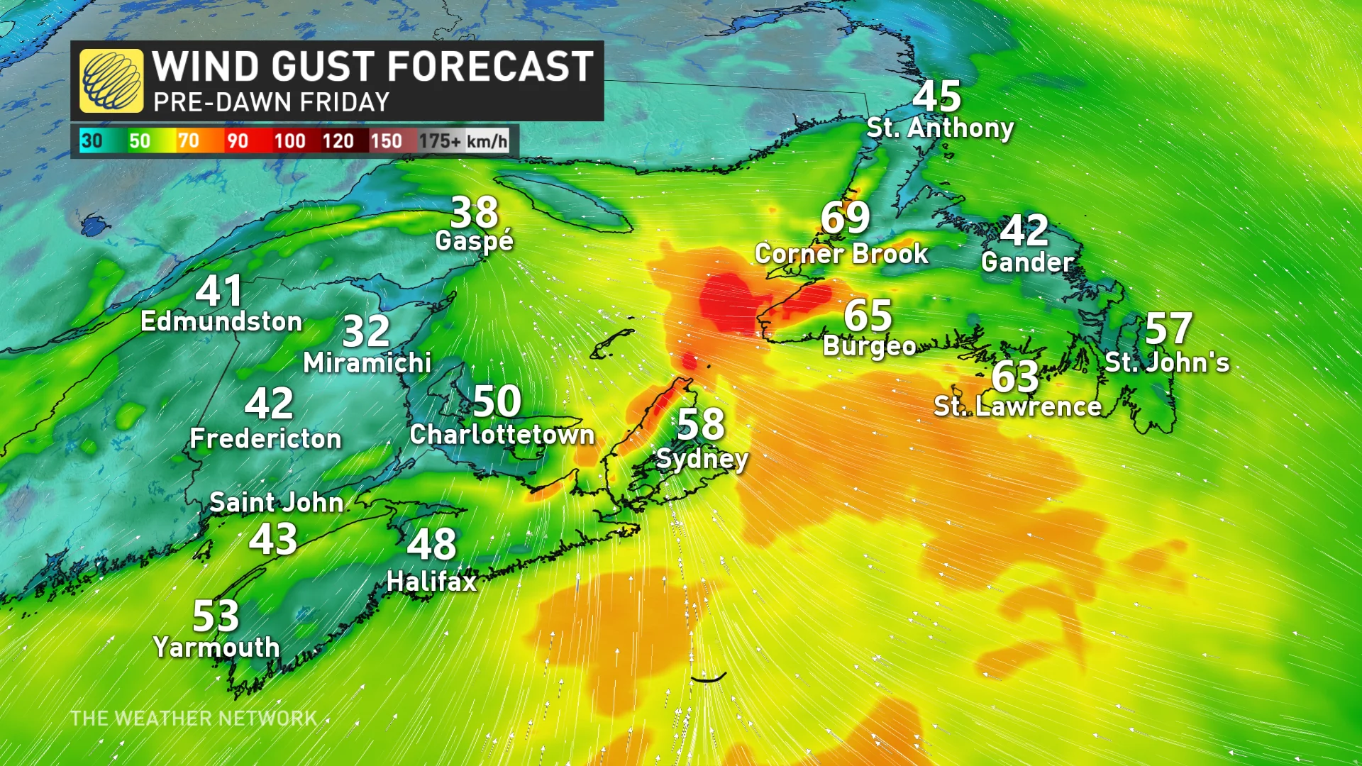 Baron - Atlantic Canada predawn Friday winds - Feb4