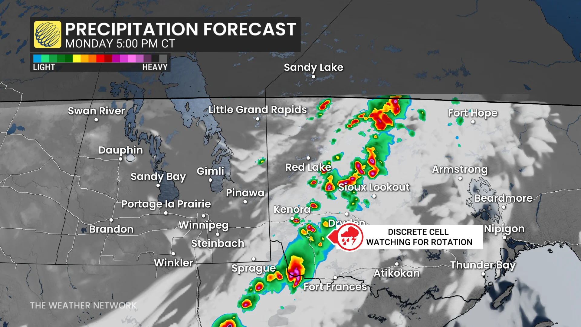 Baron - MBON precipitation Monday 5 pm - July 6