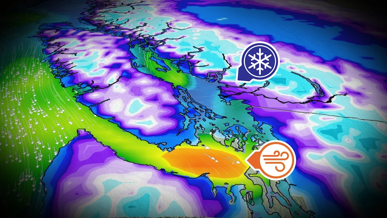 Low elevation snow risk grows for B.C.’s South Coast this weekend