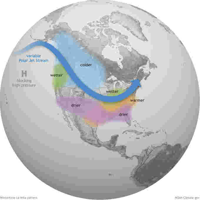la nina winter globe NOAA Climate