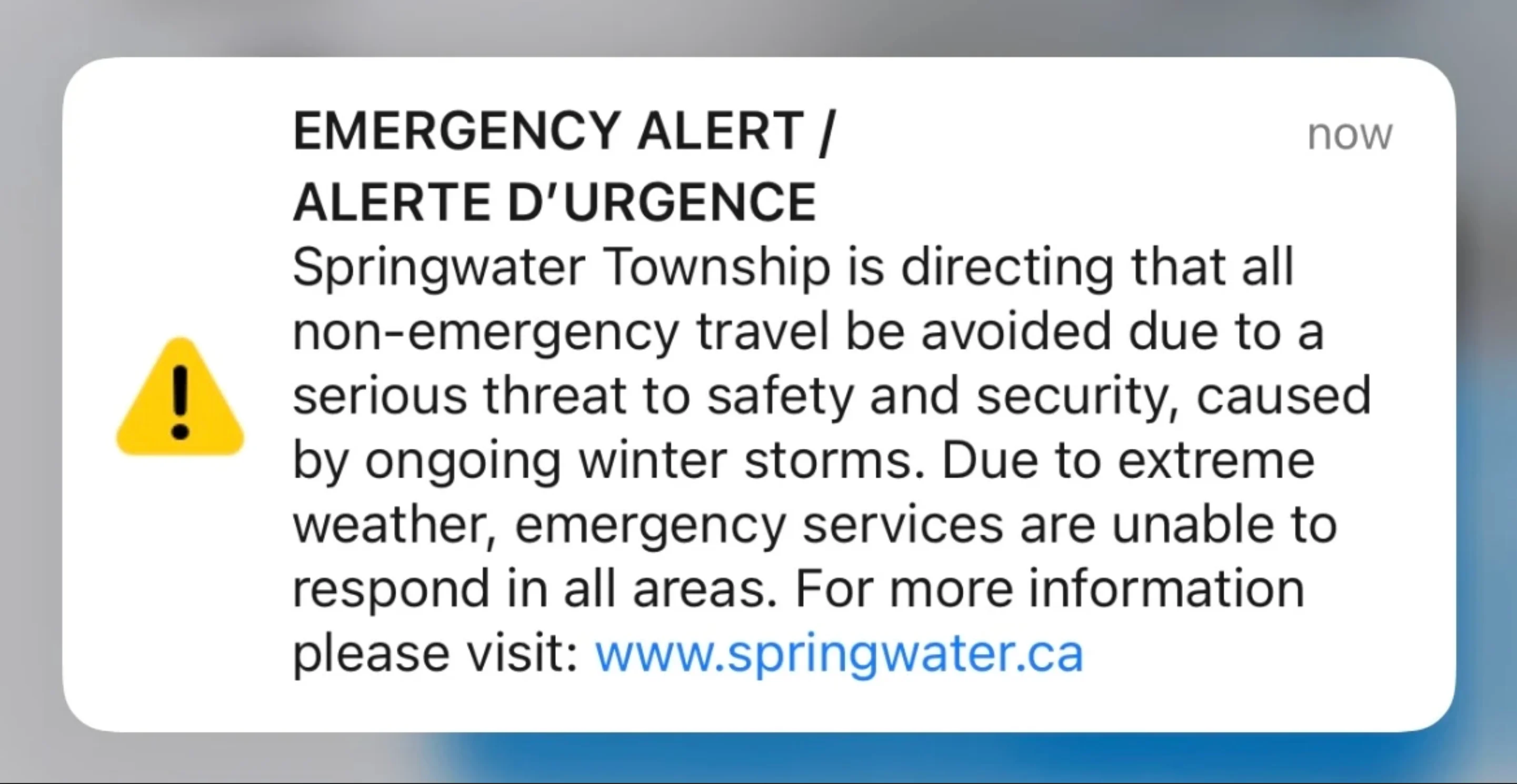 Township of Springwater Emergency Alert