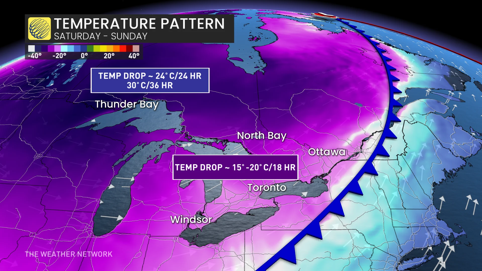 Baron - Ontario weekend temperature drop - Jan15