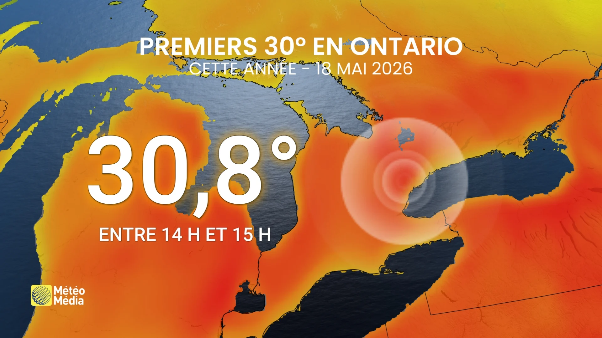 Premiers 30 degrés atteints aux portes du Québec