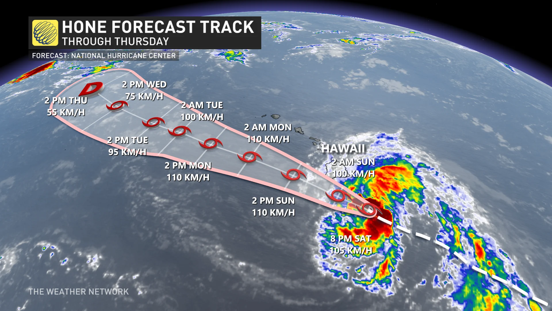Tropical Storm Hone forecast track