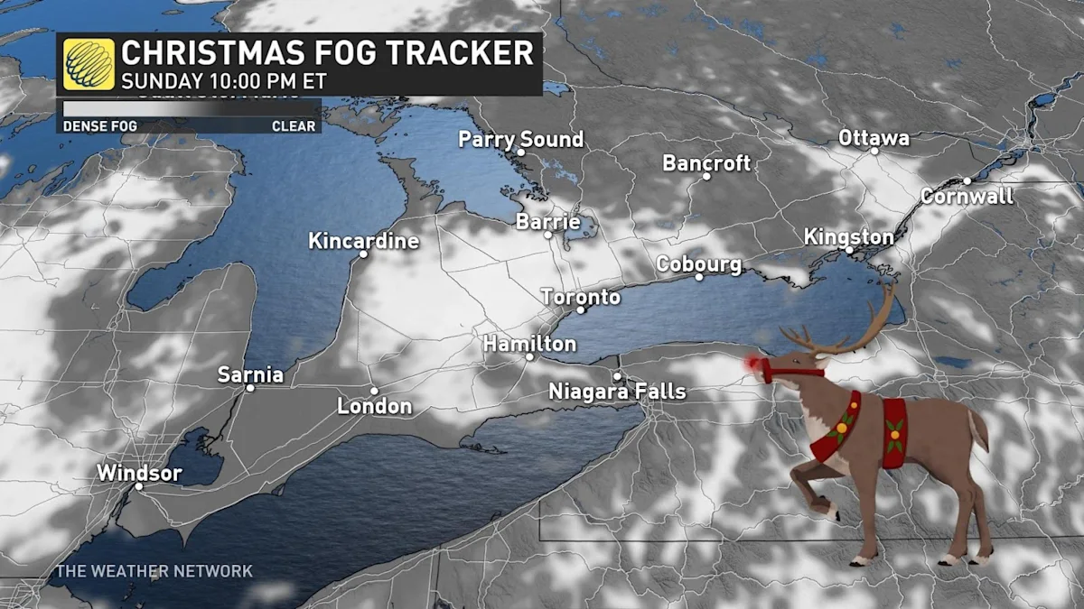 Southern Ontario faces dangerously foggy Christmas Eve, freezing