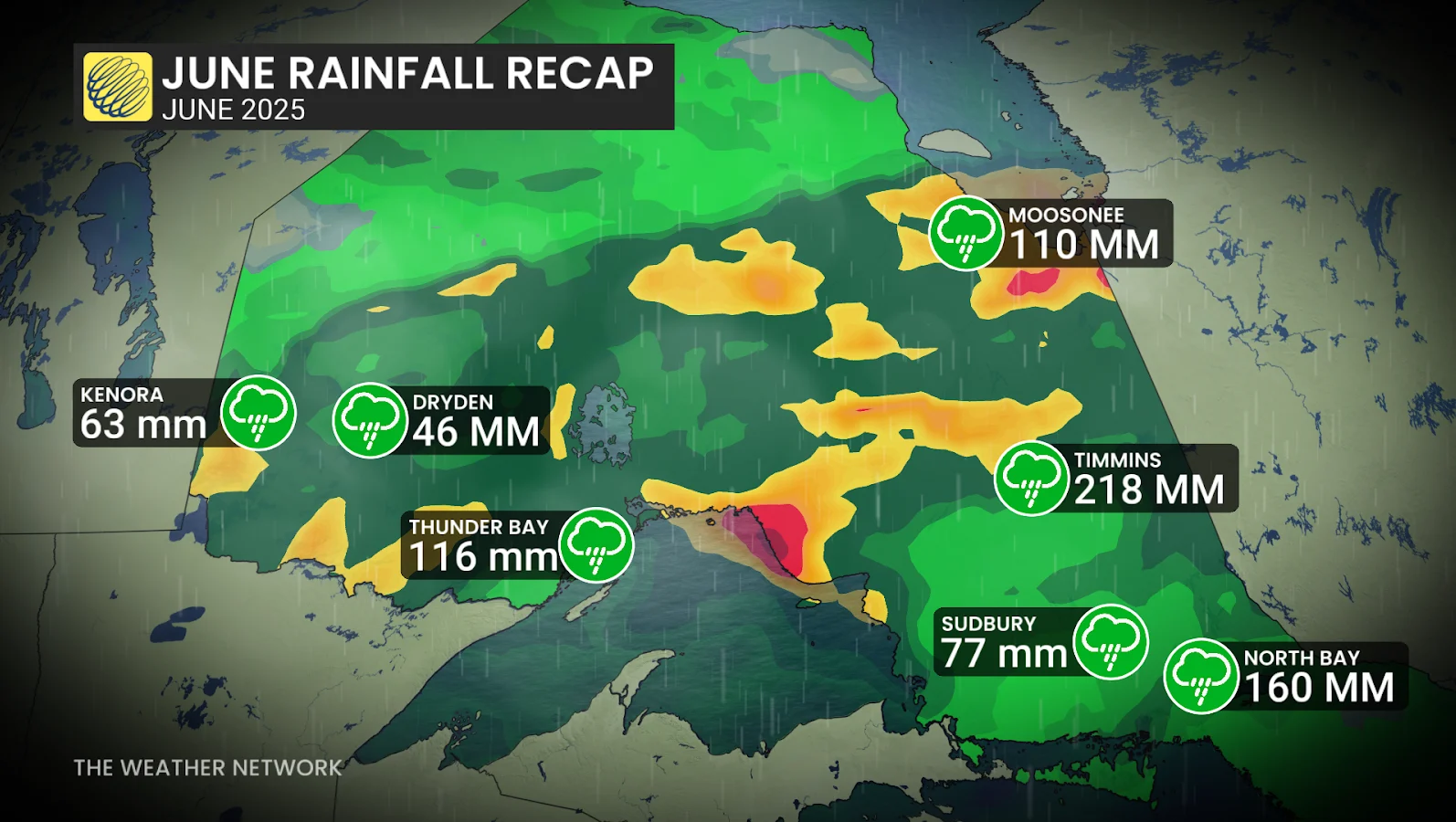 Rain, Rainfall, June, Recap, Wet, Storm, July 01, 2025. (The Weather Network/Tyler Hamilton)