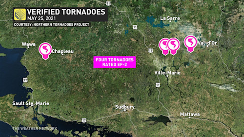 May 25 Storms Produce Canada S First Ef 2 Tornadoes In 2021 The Weather Network
