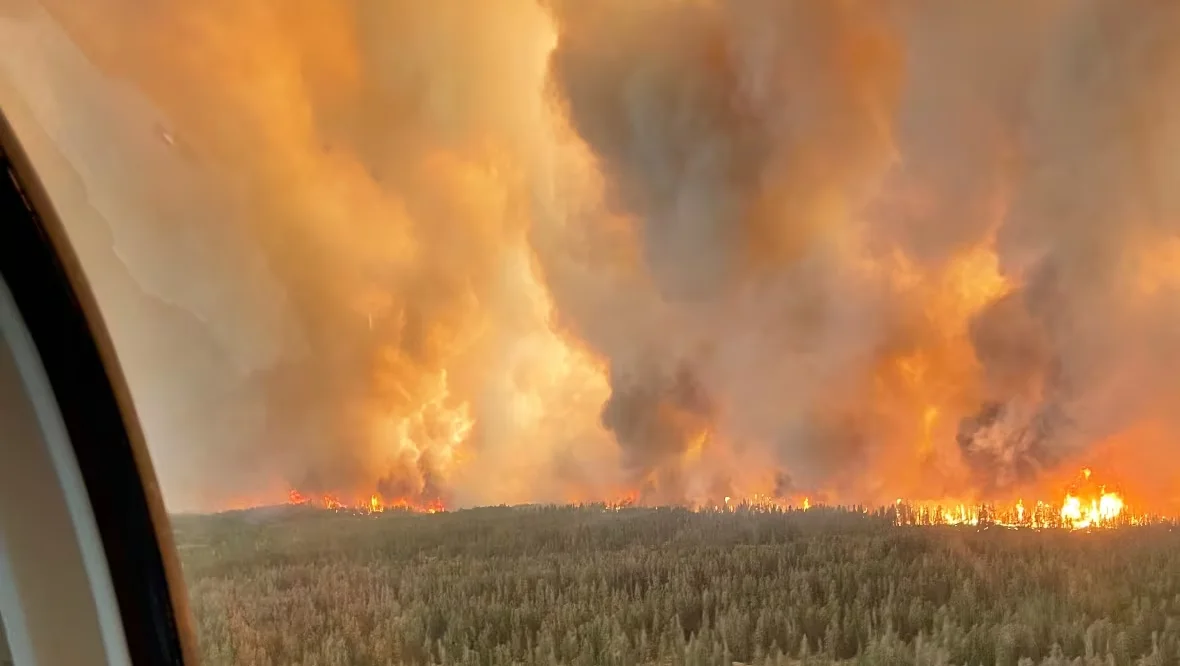 Nopiming, Fire, Wildfire, Manitoba, Smoke, Forest, Caribou, Endangered, May 24, 2025. (CBC News/Pascal Breton)