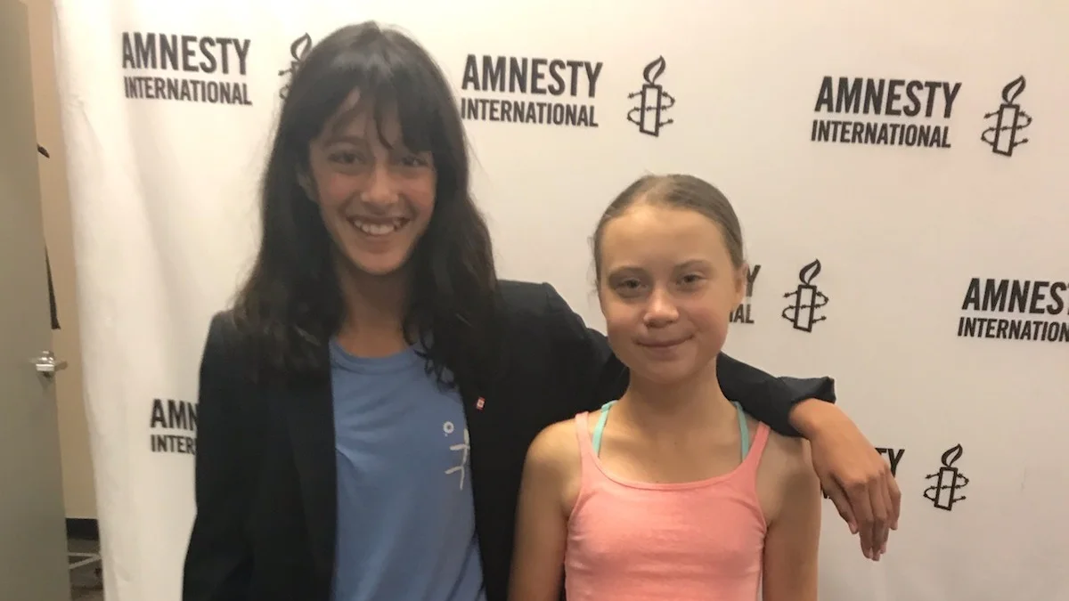 sophia with greta thunberg september 2019 amnesty awards (1)
