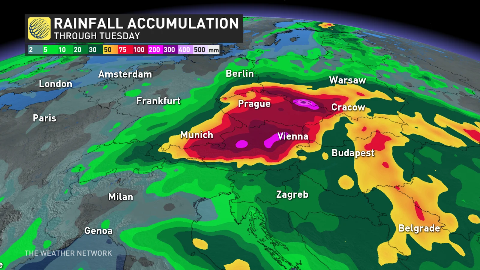 Europe rainfall forecast September 2024