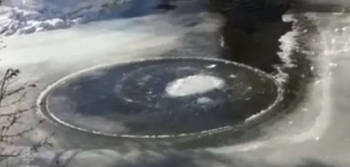 Rare spinning 'ice disc' phenomenon captured in Quebec