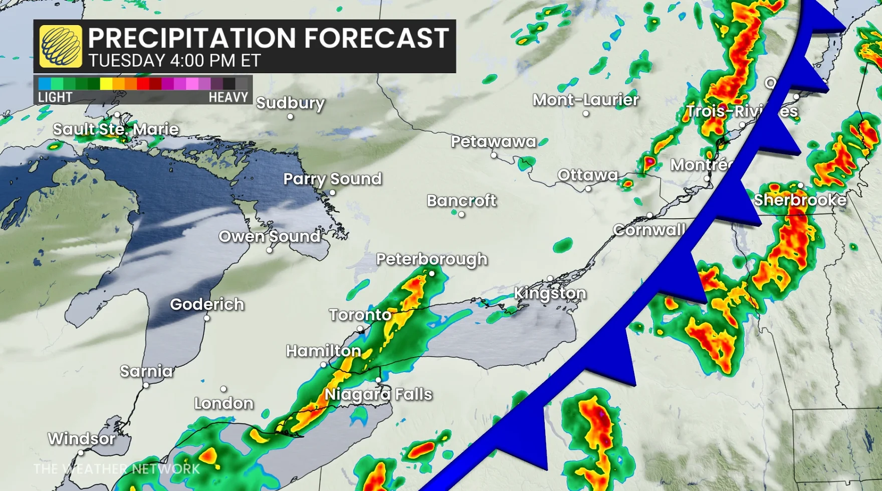 Baron - Tuesday afternoon precipitation timing - May5