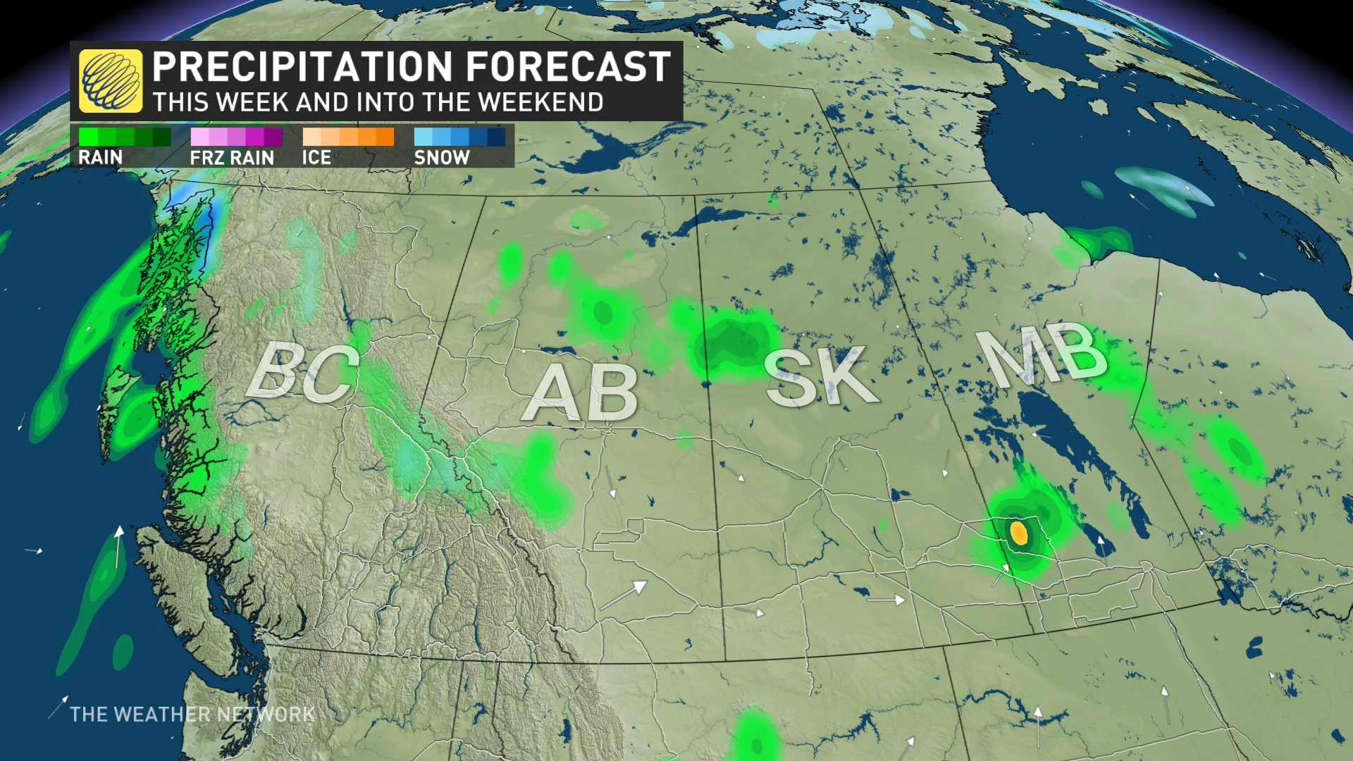 Baron - Western Canada precipitation forecast - May7