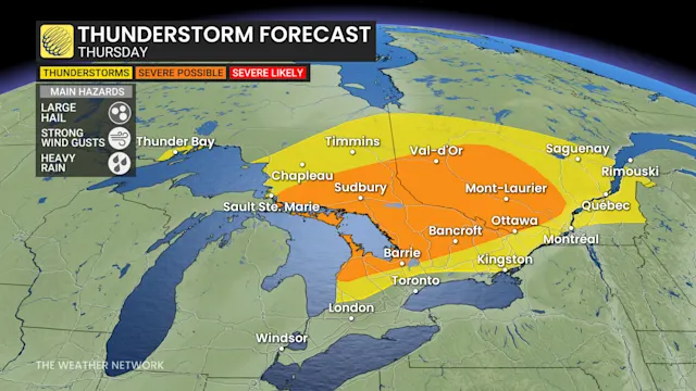Severe weather threat on the move across Ontario to include south and ...