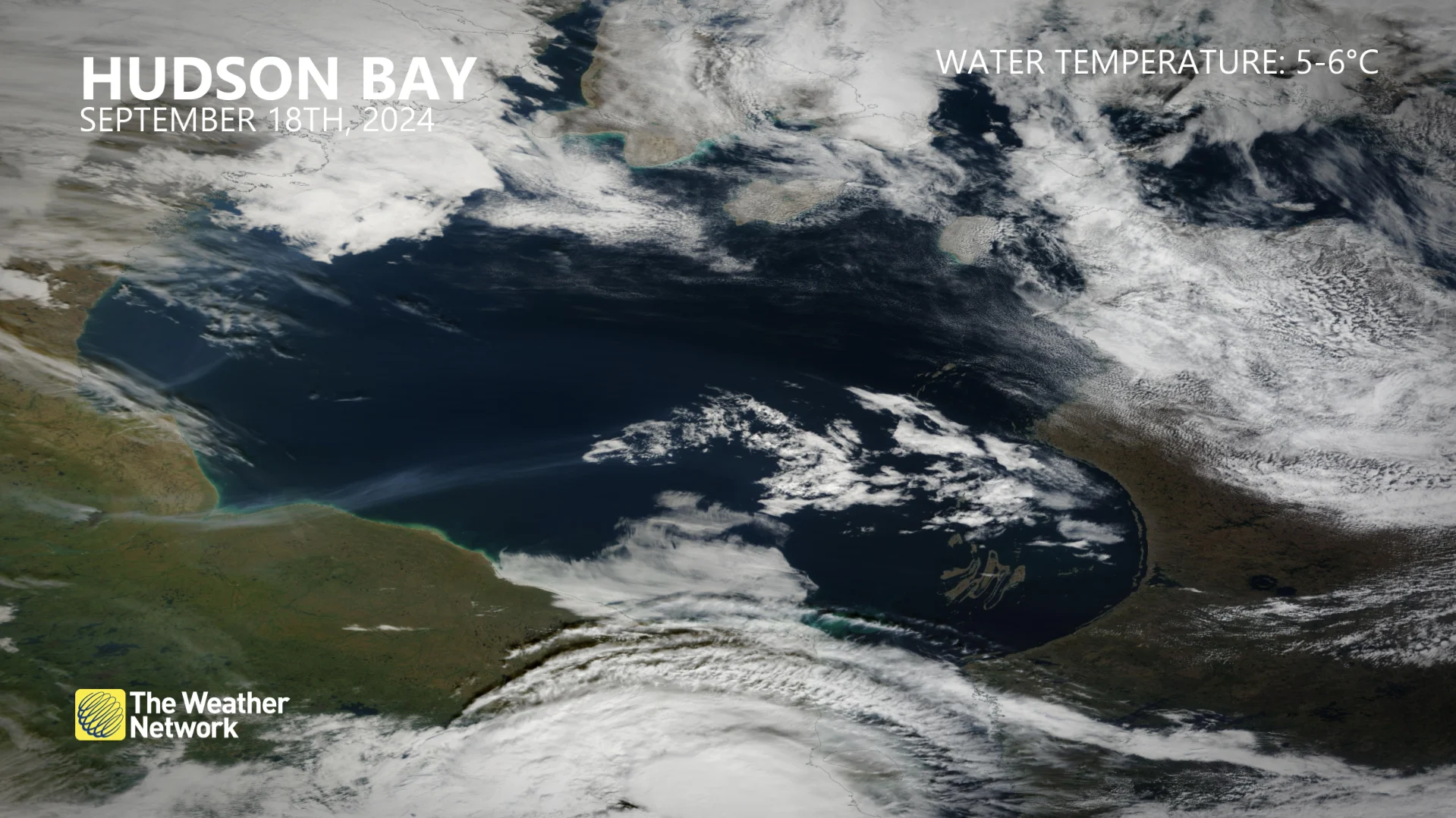 Hudson Bay water temperature Sept. 18, 2024