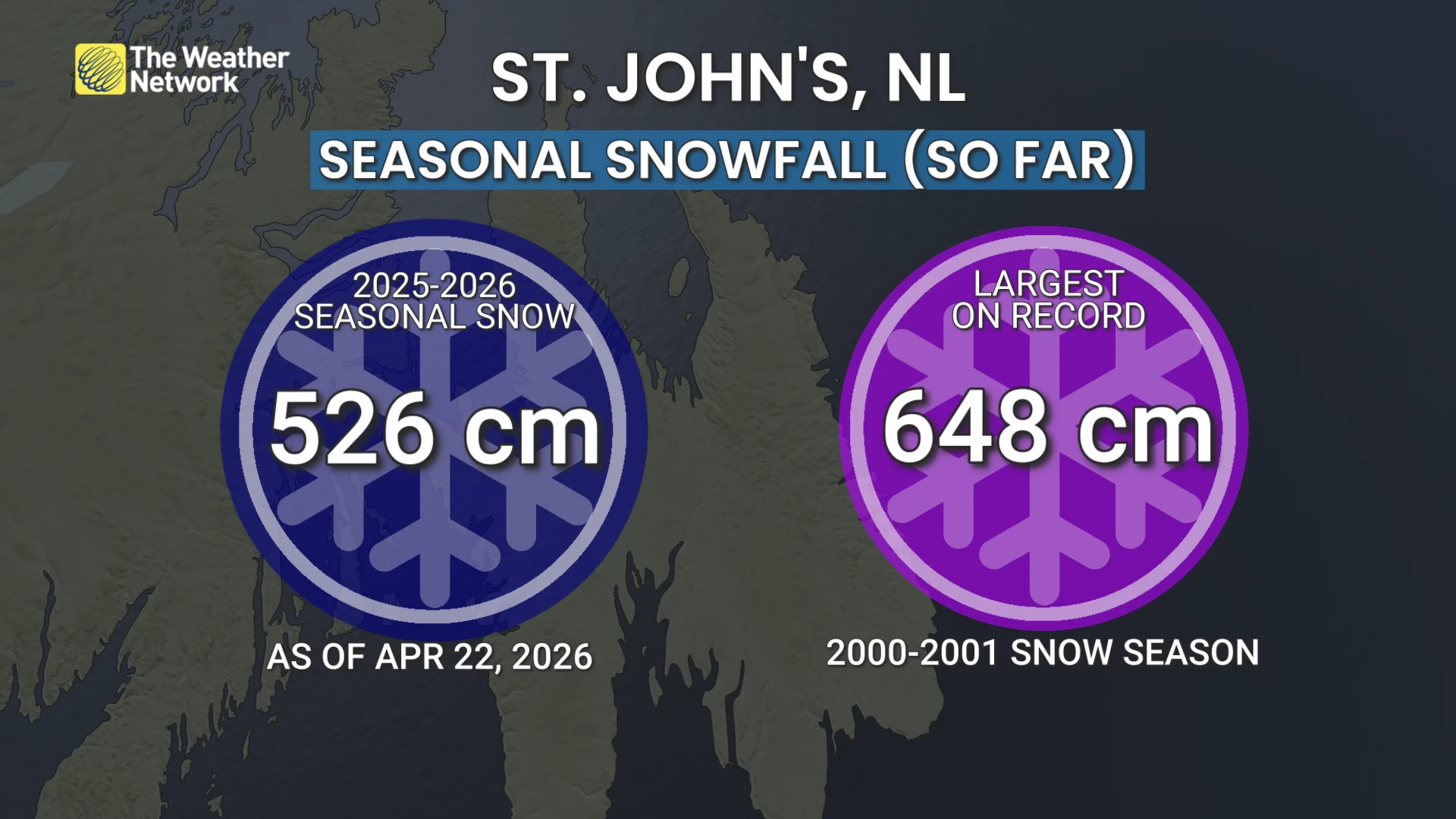 Baron - St. Johns snowfall - April 24