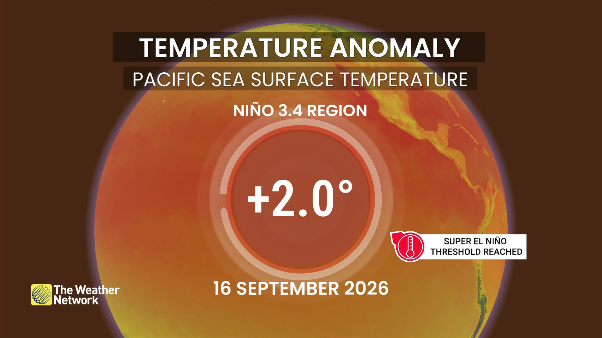 Pacific Ocean sea surface temperature anomaly September 2026
