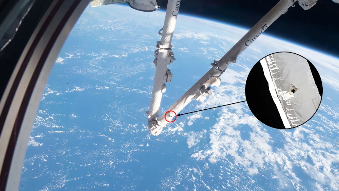 Space debris impact damages Canadarm2 on the International Space