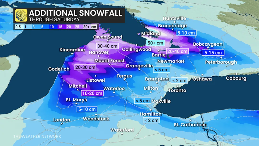 20-50 cm possible as dangerous snow squalls continue Friday - The ...