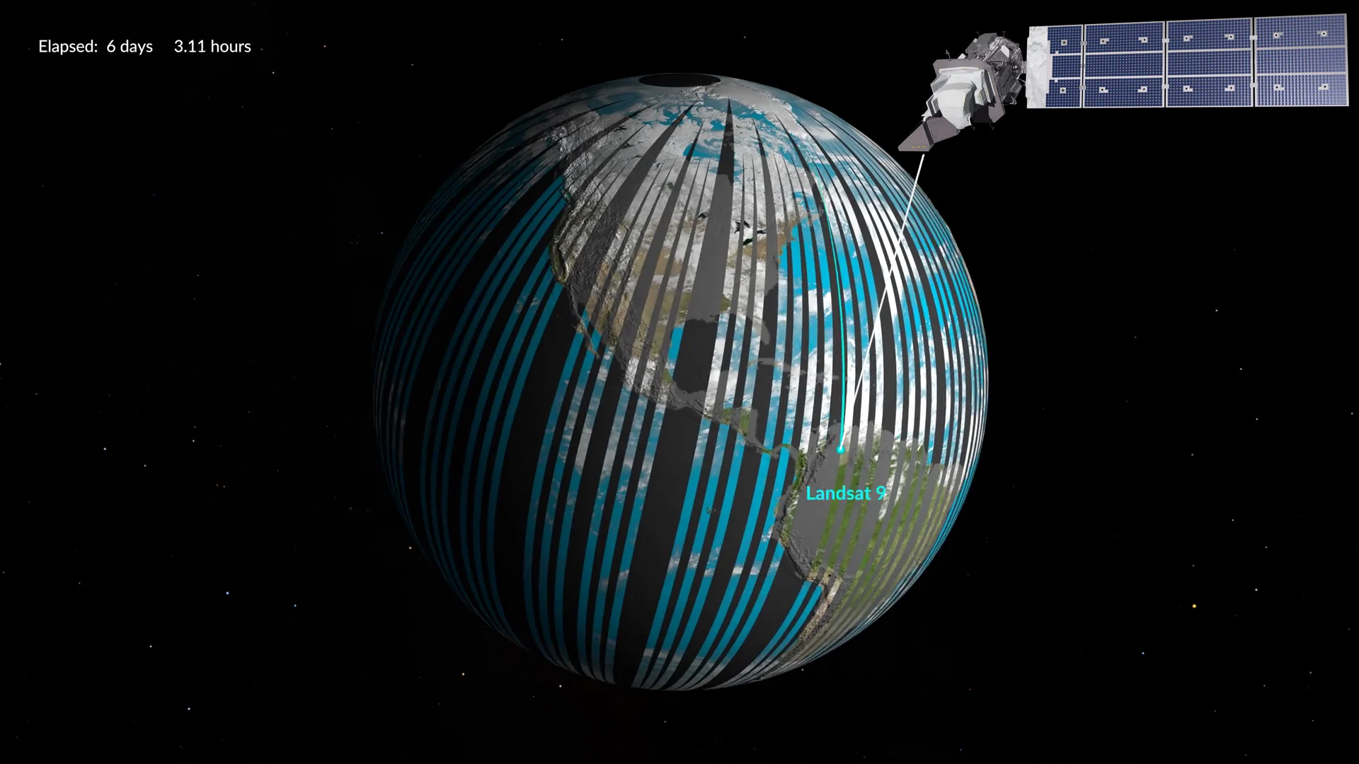 Landsat 9 - orbit swaths - day 6 - NASA SVS